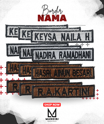 BORDIR NAMA, NAMETAG, NAMA
